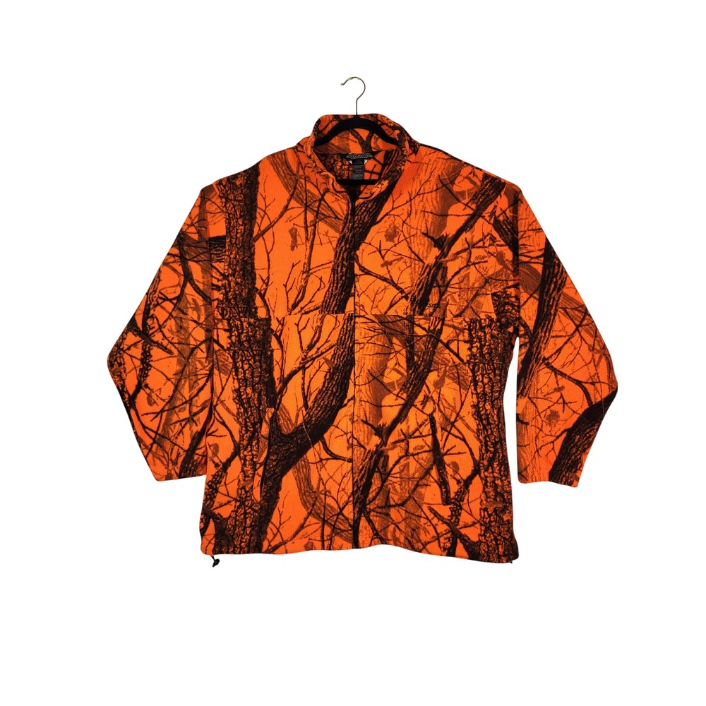 Winchester Fleece Jacket Mens 2XL 50-52 Blaze Orange Camo Hunting Full Zip